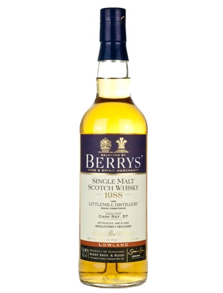Littlemill 25 Year Old 1988 (cask 57) Berry's Own (Berry Bros & Rudd)	 700ml bottle - Scotch Whisky whisky