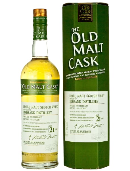 Rosebank 21 Year Old 1990 (cask 0000) - Old Malt Cask (Hunter Laing) 700ml bottle - Scotch Whisky whisky