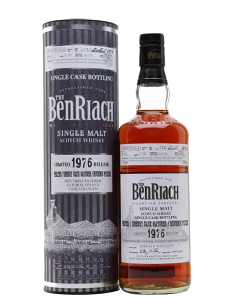 BenRiach 1976 37 Year Old Peated Bourbon Finish Cask #5463 700ml bottle - Scotch Whisky whisky