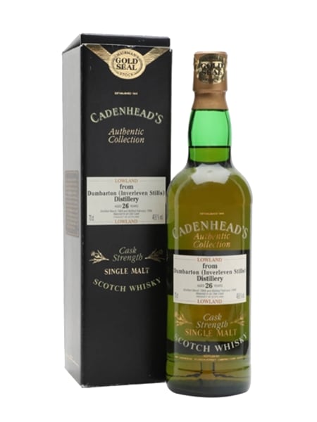 Dumbarton (Inverleven) 1969 26 Year Old Cadenhead's 700ml bottle - Scotch Whisky whisky