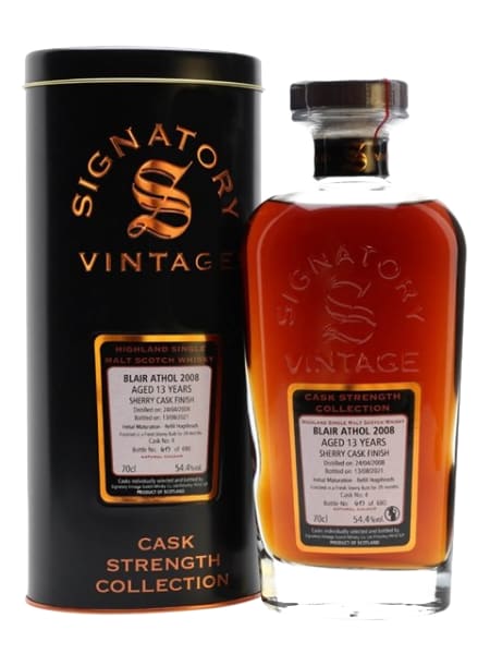 Blair Athol 13 Year Old 2008 (cask 4) - Cask Strength Collection (Signatory) 700ml bottle - Scotch Whisky whisky