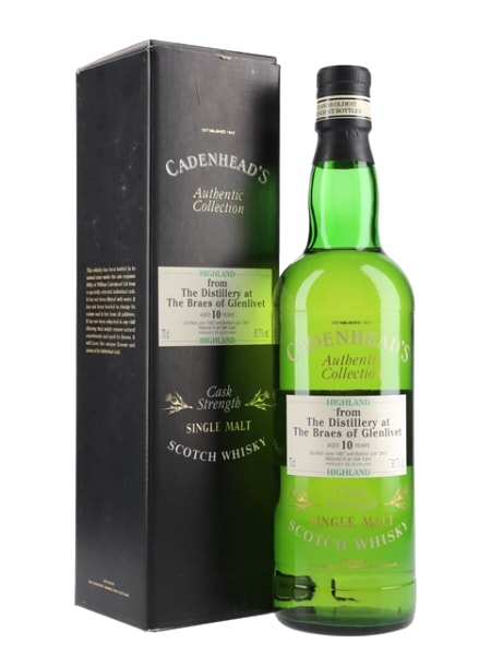 braes of glenlivet 1987 10 year old bot.1997 cadenhead's 700ml bottle - Scotch Whisky whisky