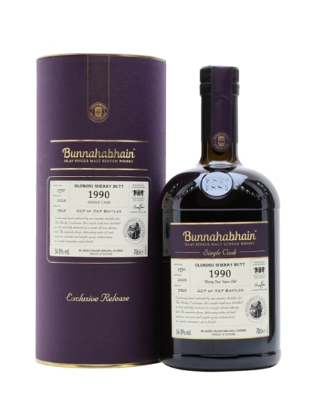 bunnahabhain 1990 32 year old oloroso butt exclusive to the whisky exchange 700ml bottle - Scotch Whisky whisky