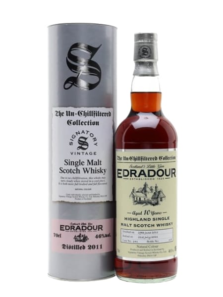 Edradour 10 Year Old 2011 (cask 241) - Un-Chillfiltered Collection (Signatory) 700ml bottle - Scotch Whisky whisky