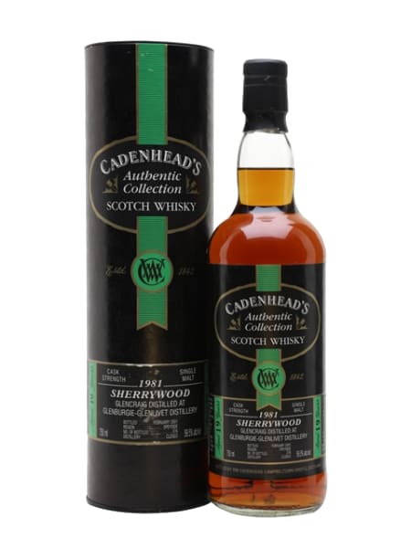 glencraig 1981 19 year old sherrywood cadenhead's ml bottle - Scotch Whisky whisky