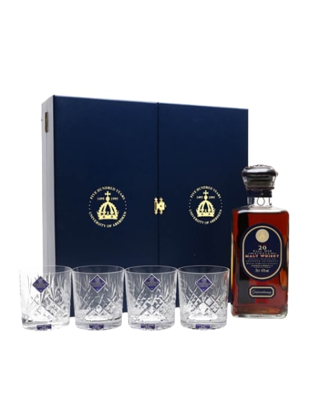 knockando 1974 20 year old aberdeen university quincentenary + 4 glasses 700ml bottle - Scotch Whisky whisky