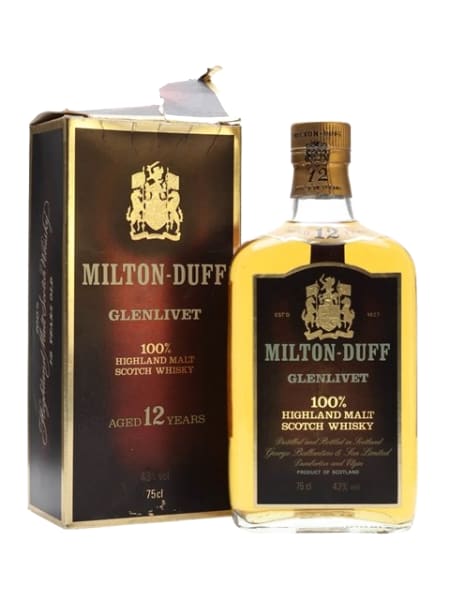 Miltonduff-Glenlivet 12 Year Old - 1980s ml bottle - Scotch Whisky whisky