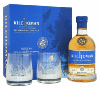 kilchoman machir bay gift pack with 2x glasses