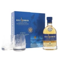 kilchoman machir bay gift pack with 2x glasses