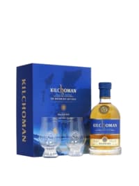 kilchoman machir bay gift pack with 2x glasses