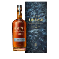 benriach 40 year old + hip flask & miniature 