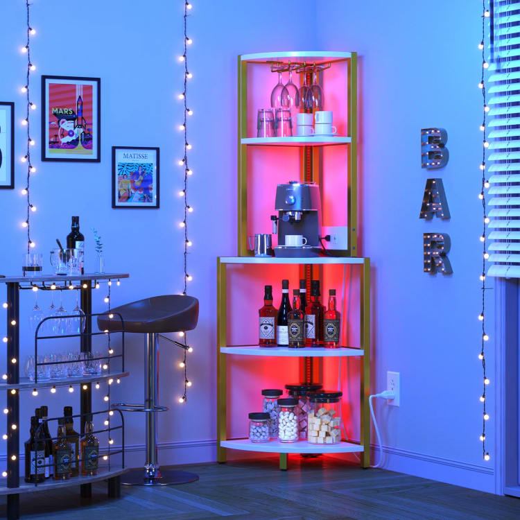 Modern Open Display Corner Bar