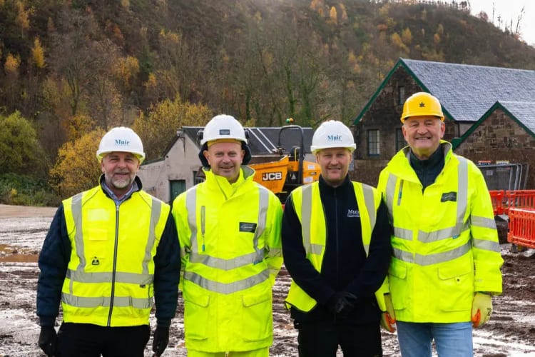 Construction workers at Ardgowan Distillery