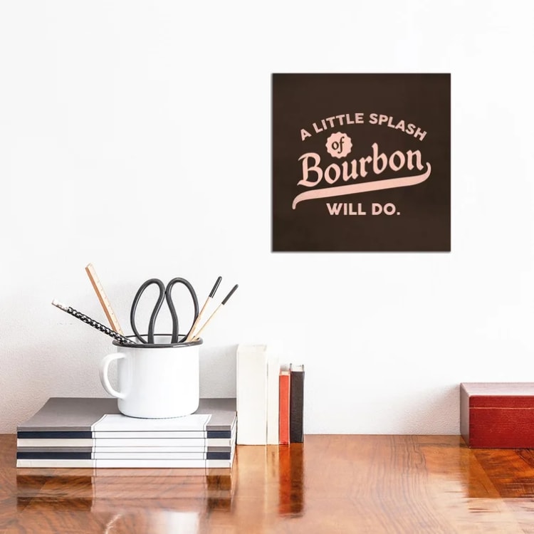 Bourbon Splash Lettering On Canvas