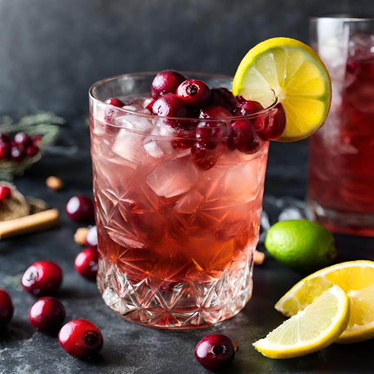 Cranberry Ginger Whiskey Smash