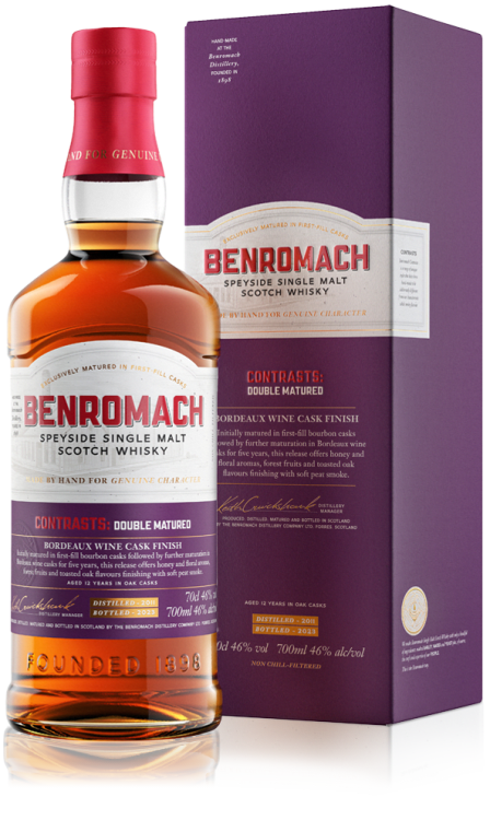 Benromach Contrasts Range Double Matured Bordeaux Wine Cask Finish