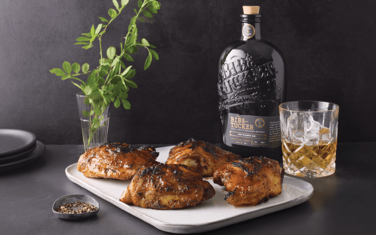 6. Smoke-Grilled Chicken with Bourbon Peach Glaze