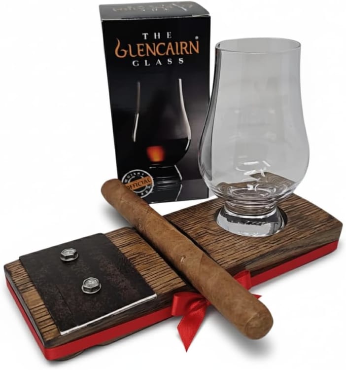 Cigar & Whiskey Glass Holder Combo
