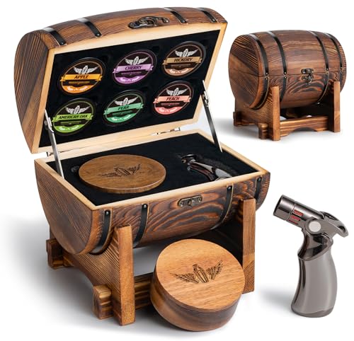Whiskey Smoker Kit with Charred Wood Barrel (Patent Pending)