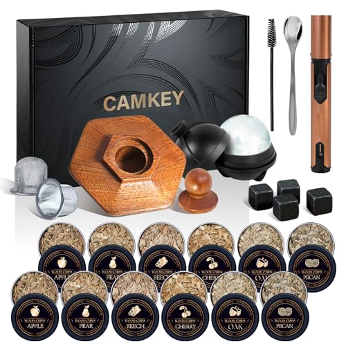 23Pcs Whiskey Smoker Kit with Torch-12 Wood Chips