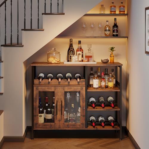 X-cosrack Wine and Whiskey Bar with Rack Cabinet