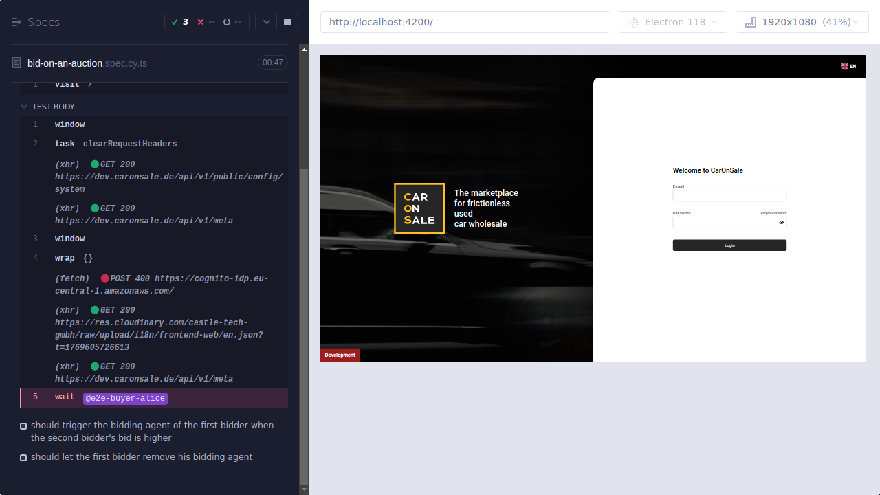 Screenshot: core/bid-on-an-auction.spec.cy.ts/Bid_on_an_auction_--_should_let_the_first_bidder_place_a_bidding_agent_that_s_higher_than_the_current_highest_bid_failed.png