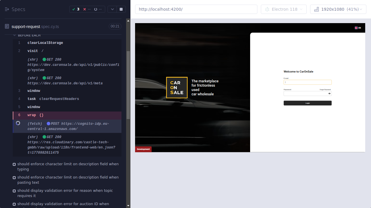 Screenshot: core/support-request.spec.cy.ts/Support_Request_--_Support_Request_Form_--_should_display_validation_errors_when_submitting_empty_form_--_before_each_hook_failed.png