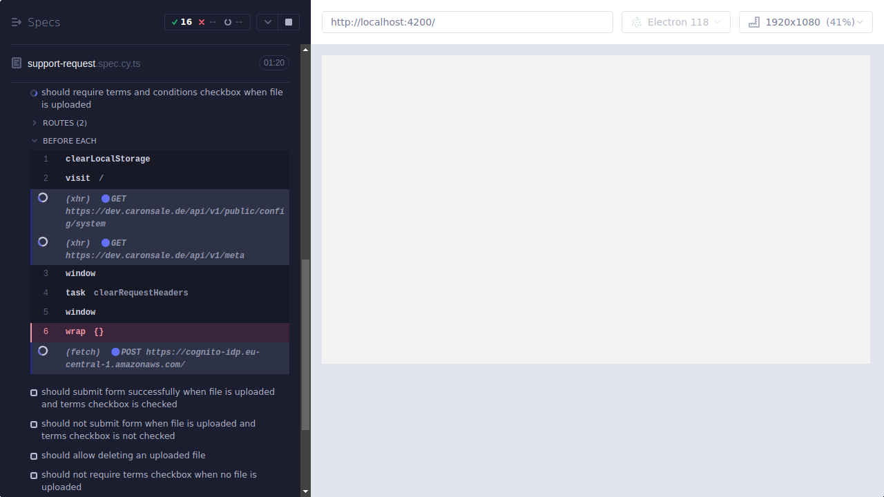 Screenshot: core/support-request.spec.cy.ts/Support_Request_--_Support_Request_Form_--_should_require_terms_and_conditions_checkbox_when_file_is_uploaded_--_before_each_hook_failed.png