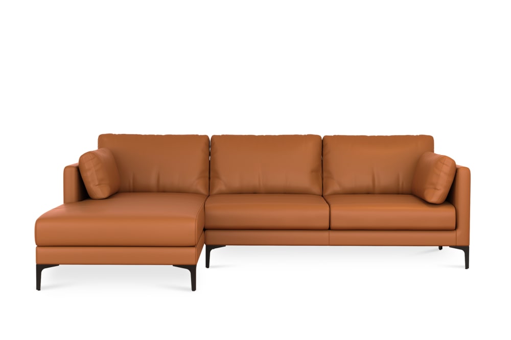 Adams Chaise Sectional Sofa Leather Mocha Left Facing Brass Castlery United States Adams Chaise Sectional Sofa Leather, Chaise Sectional Sofa Leather