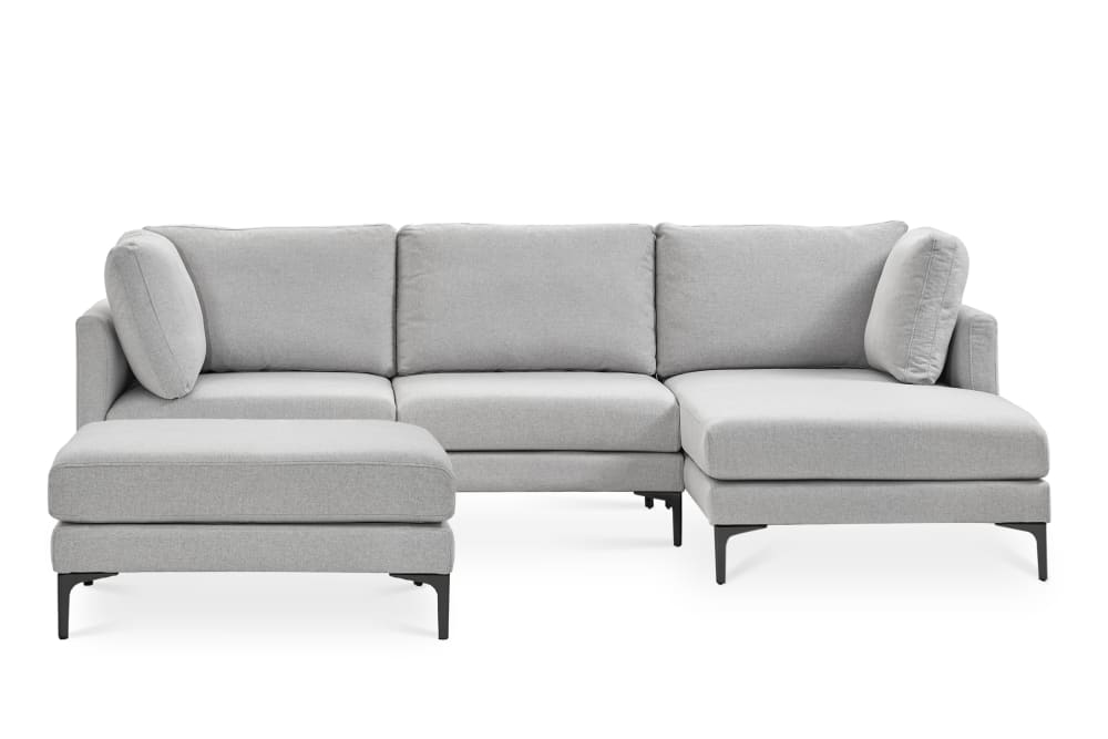 Adams Chaise Sectional Sofa With Ottoman Pearl Beige Left Facing Brass Castlery Singapore Adams Chaise Sectional Sofa With, Sectional Sofa With Ottoman And Chaise