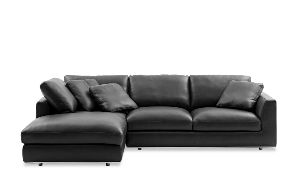 Hamilton Leather Chaise Sectional Sofa Castlery US