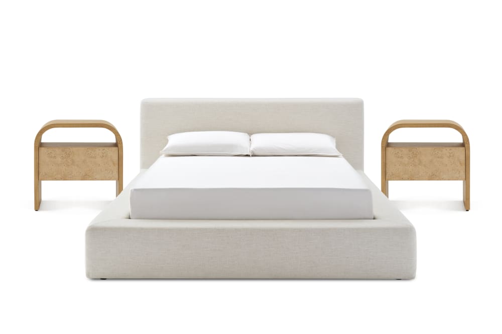 Dawson Bed with 2 Crescent Nightstands