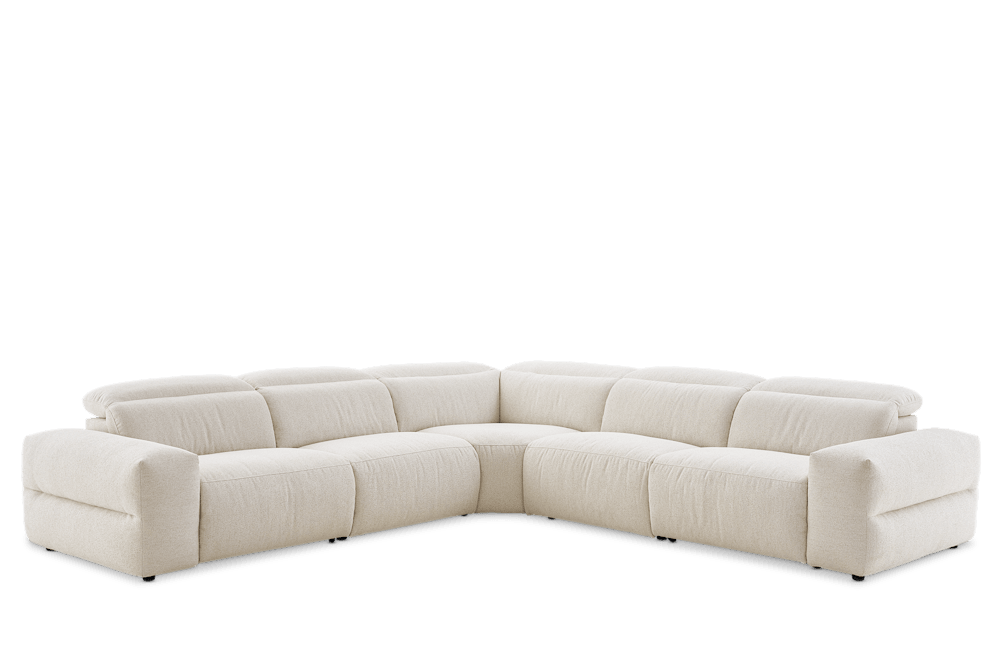Jaron Performance Fabric Recliner L-Shaped Sectional Sofa by Castlery