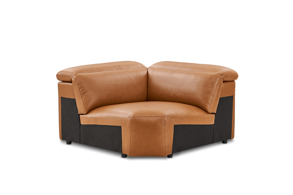 Jaron Leather Corner Couch by Castlery