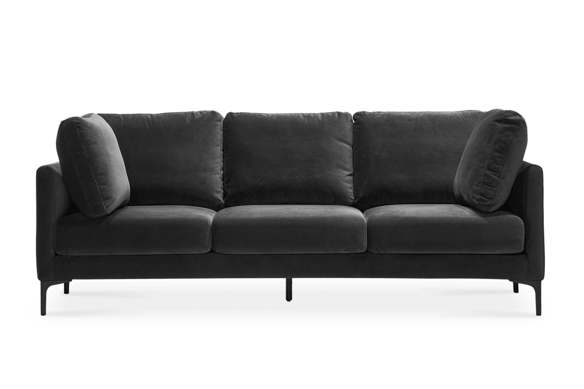 Black 3 Seater Sofa Slatted Bentwood Frame Wayne by Castlery At