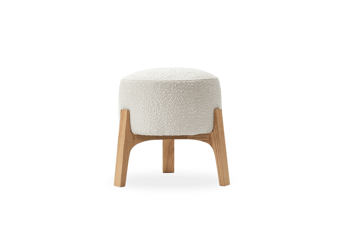 Kit White Boucle Stool