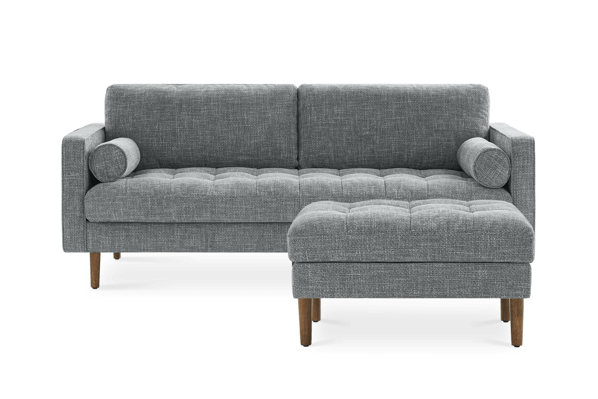 Light Gray Left Facing Chaise Sofa with Ottoman Todd by Castlery At