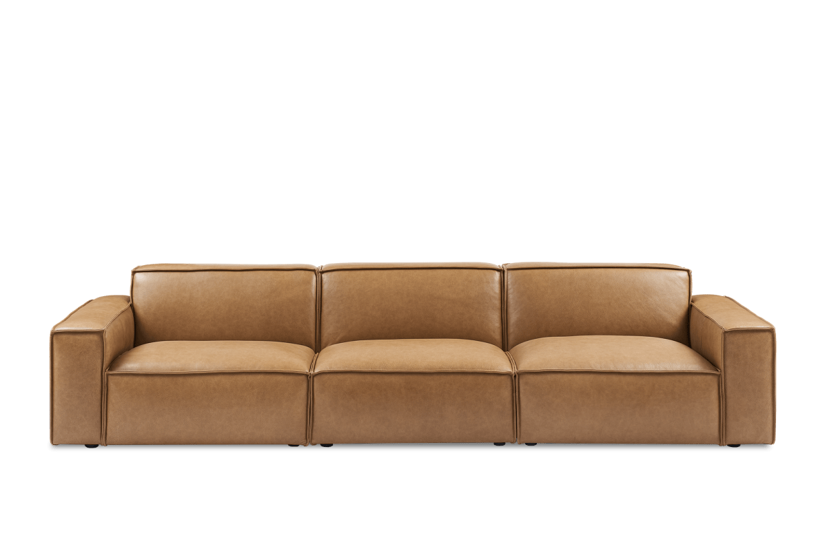 Jonathan Brown Leather Extended Sofa