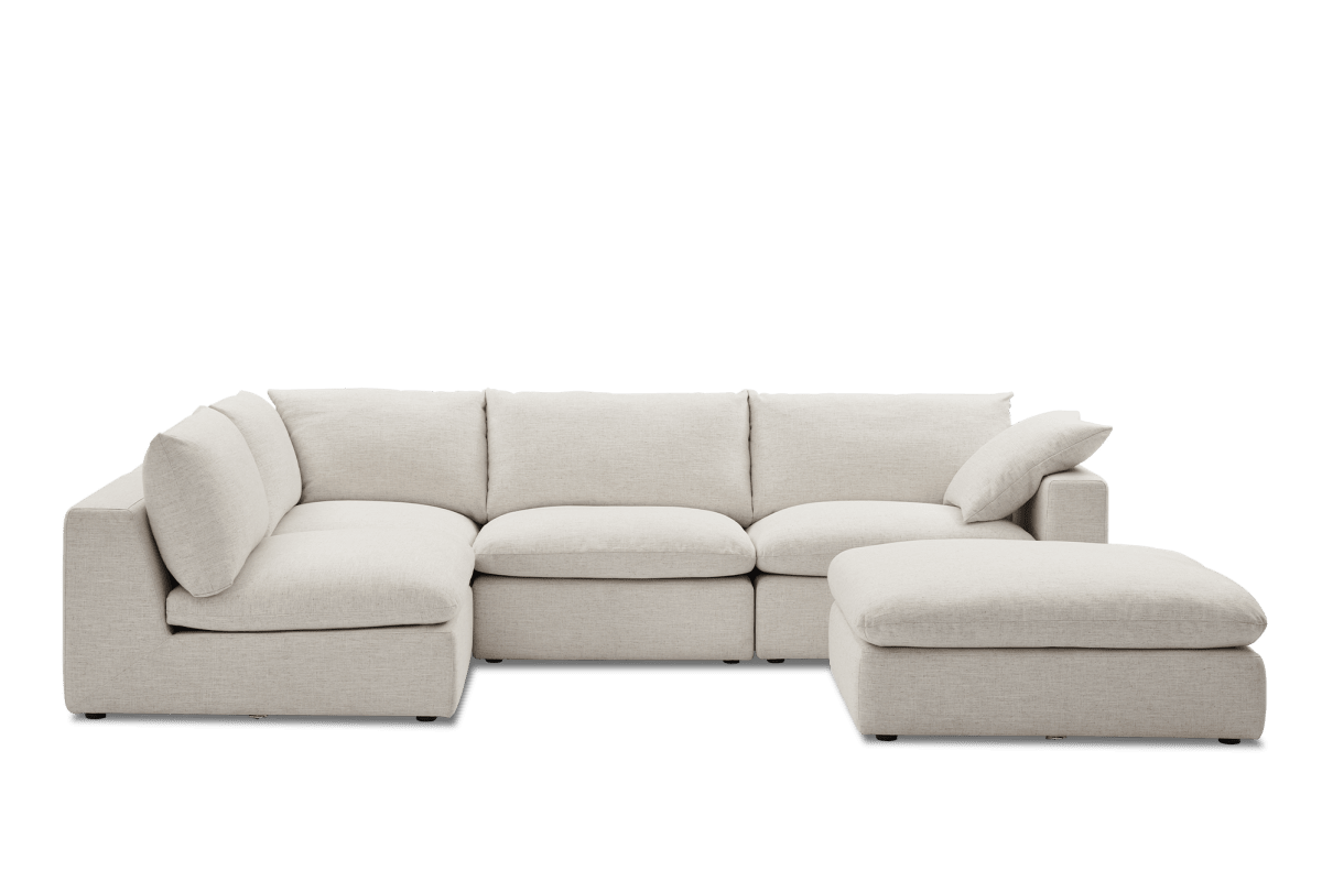 Dawson Left Chaise Sectional Sofa With Ottoman