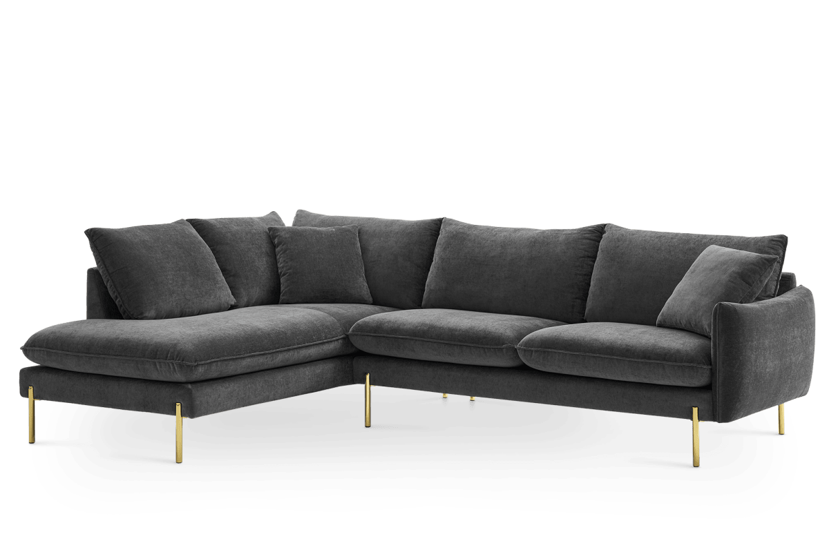 Verona Dark Gray Left Bumper Chaise Sectional Sofa