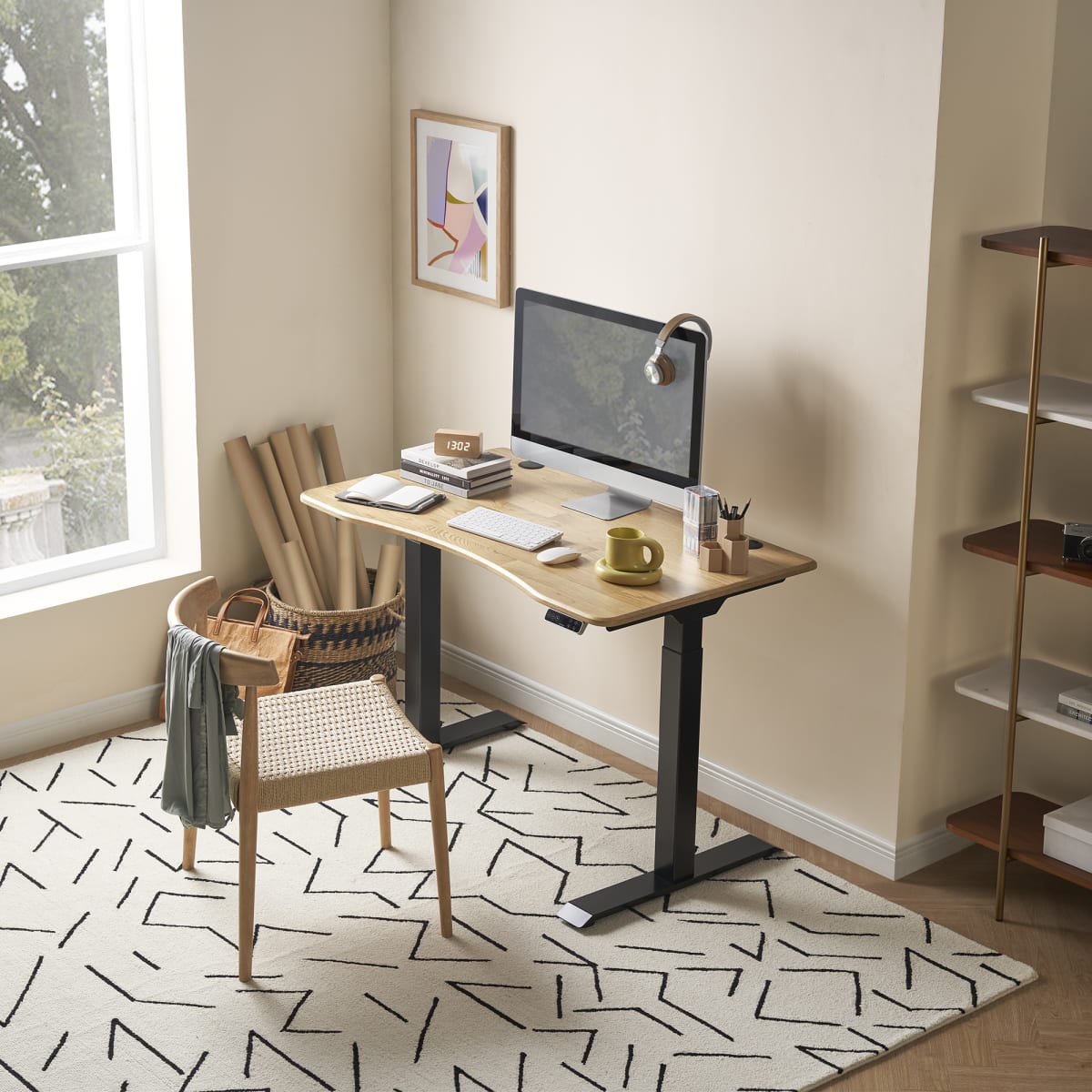 Square standing new arrivals desk