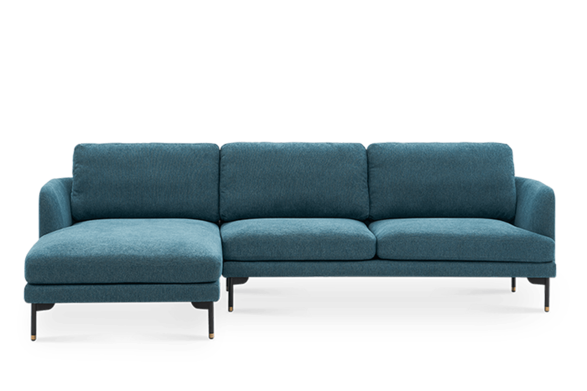 Pebble Blue Left Chaise Sectional Sofa