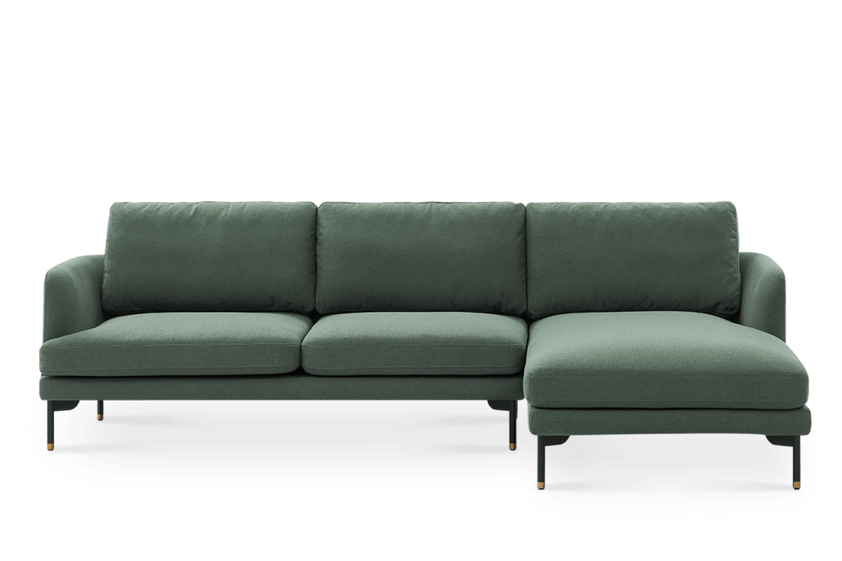 Pebble Green Right Chaise Sectional Sofa