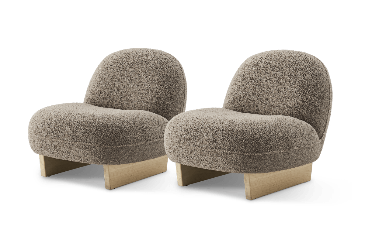 Ingrid Sherpa Brown Armchair, set of 2