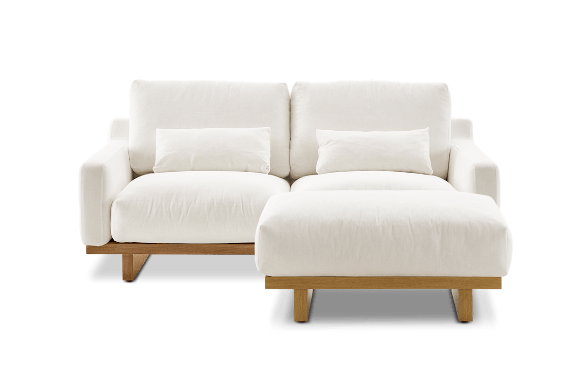 morimori0614　2 Mori Performance Fabric 2 Seater Sofa with Ottoman | Castlery