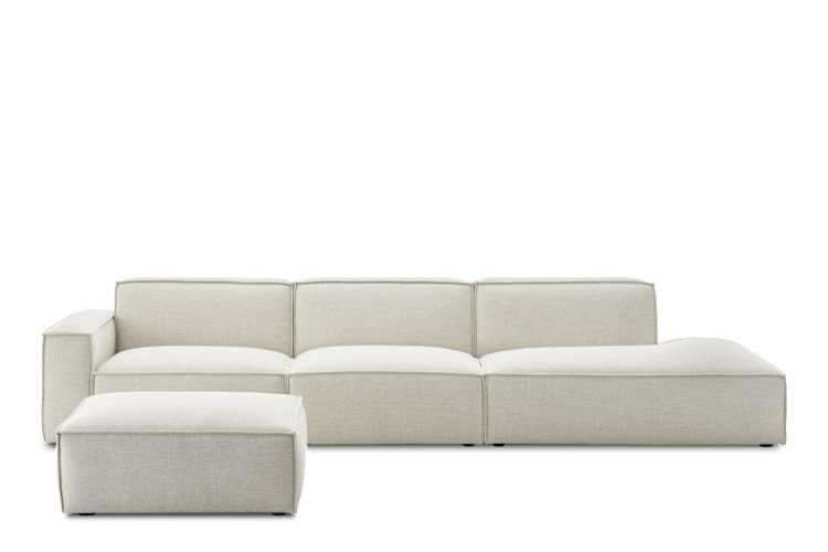Jonathan Extended Side Chaise Sofa with Ottoman