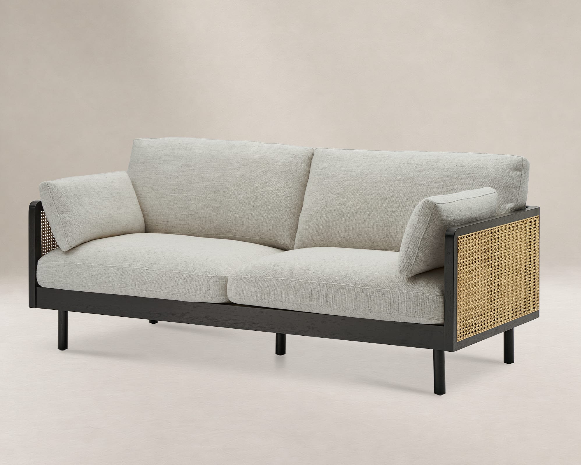 Lucia Cane Sofa, Black 1