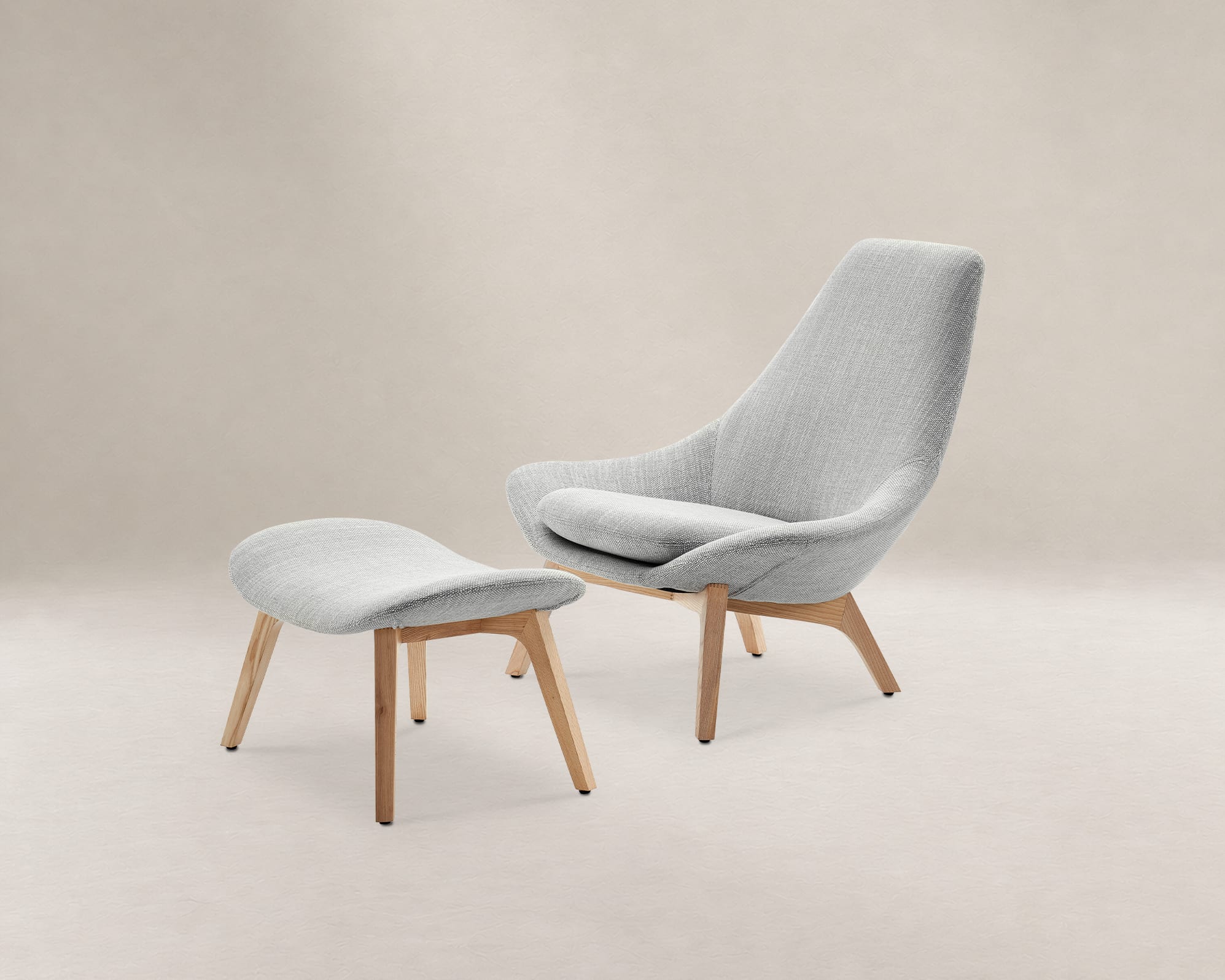 Gable High Armchair & Footstool Set 1