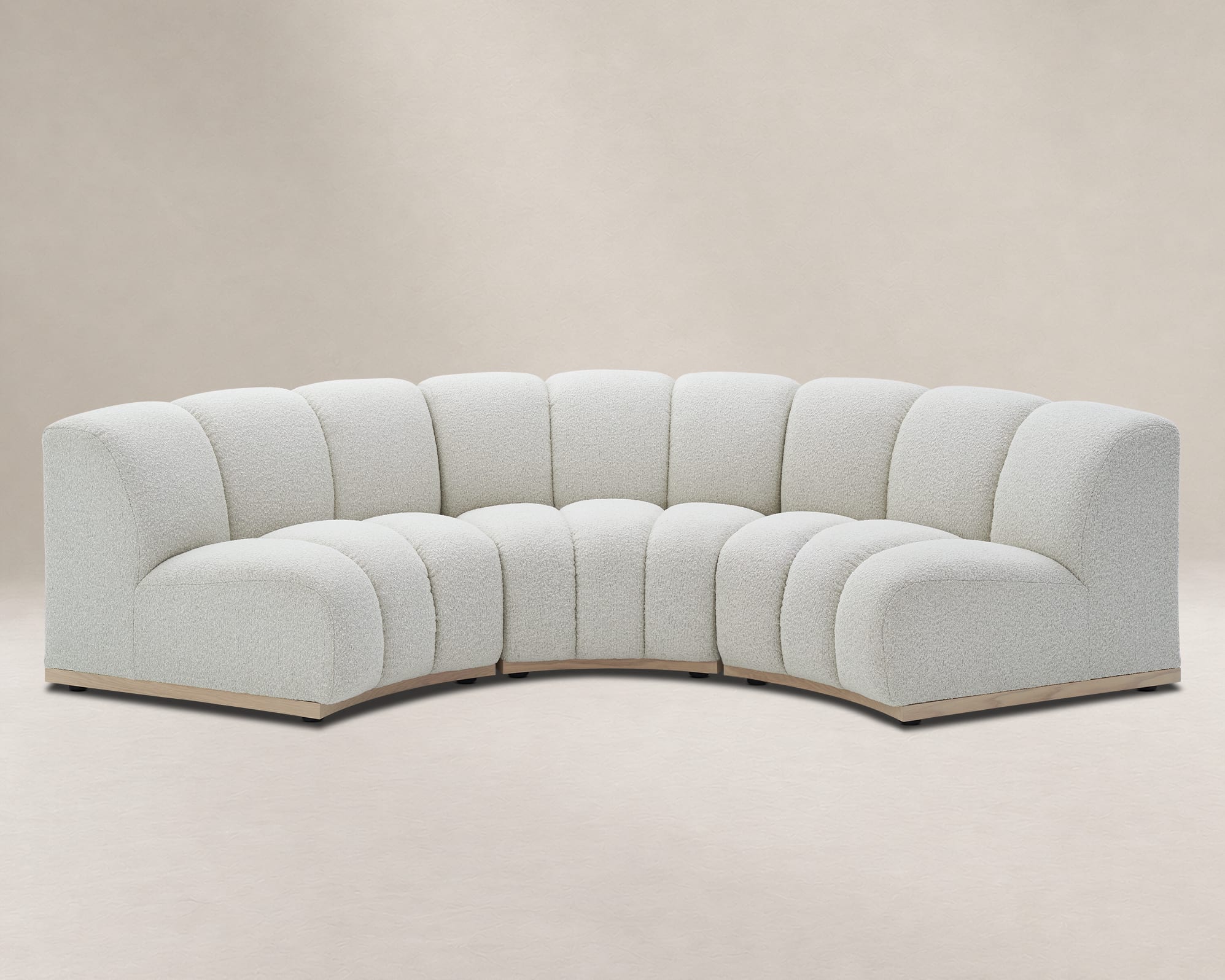 Marlow Performance Bouclé Curve 3 Seater Sofa 2
