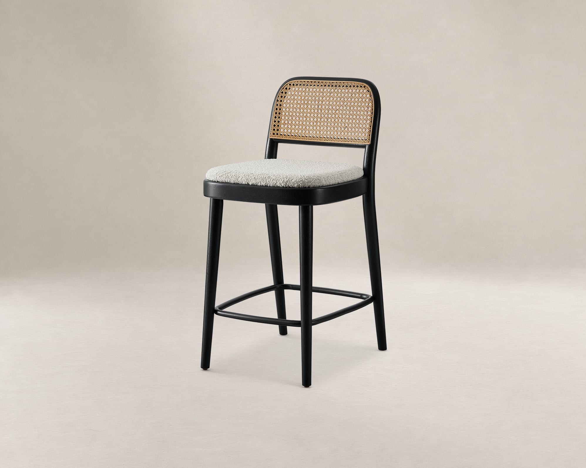 Edith Cane Counter Stool, Black 1